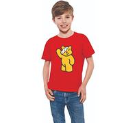 Waving Spotty Bear Kids' T-Shirt - Pudsey Styled Design for Children Day in Need 2024, Spot Day Tee for Boys & Girls Red