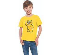Waving Spotty Bear Kids' T-Shirt - Pudsey Styled Design for Children Day in Need 2024, Spot Day Tee for Boys & Girls Yellow