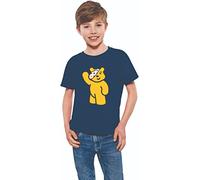 Waving Spotty Bear Kids' T-Shirt - Pudsey Styled Design for Children Day in Need 2024, Spot Day Tee for Boys & Girls Navy