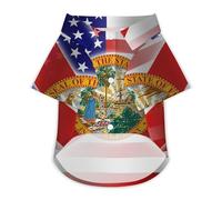 Waving U.S.A And Florida State Flag Dog Shirts Summer Pet Clothes Comfort T-Shirts Short Sleeveless Top for Cats Dogs S