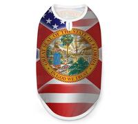 Waving U.S.A And Florida State Flag Dog Shirts Summer Pet Clothes Comfort T-Shirts Vest Sleeveless Tank Top for Cats Dogs S