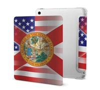 Waving U.S.A And Florida State Flag Tri-fold Tablet Case Compatible with IPAD Pro 2020 （11in）/2020 （10.2in）/2020 AIR 4 （10.9in）/Pro 2021 （11in） Soft Protective with Pen Slot