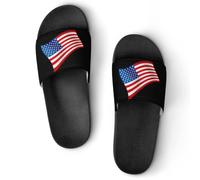 Waving U.S.A Flag PVC Anti-Skid Home Slippers | Slides Shower Shoes House Bathroom Slippers for Women Men