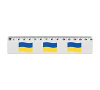 'Waving Ukrainian Flag' 15cm (6 Inch) White Plastic Ruler (RL00078305)
