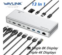 WAVLINK 13-IN-1 Thunderbolt 4 Triple 4K Display Docking Station for Mac &Windows