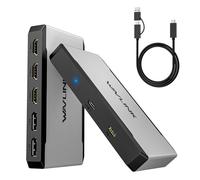 WAVLINK HDMI Adapter,Triple Monitor Adapter for M1/M2/M3/M4 macOS Systems. Type-C&A hosts, 100W PD IN, 3 HDMI 2 DP Available, Triple 4K@60Hz, SMI Driver Required