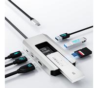 WAVLINK 8 in 1 M.2 PCIe/SATA SSD Enclosure 10 Gbps PD 87W 4K USB Docking Station