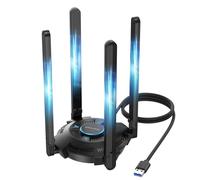 WAVLINK BE6500 USB WiFi 7 Dongle for PC, USB WiFi Adapter for PC | Windows 11/10 Only, Tri-Band, Built-in Driver, WPA3, MLO & Multi-RU, 5dBi High Gain Antennas