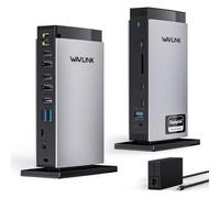 WAVLINK Displaylink Docking Station Triple Display 4K+Dual 2K, 3*HDMI+2*DP | Laptop Dock 5 USB C/A Ports, 100W Charging, Ethernet, Audio, SD/TF, Compatible with Windows/Mac MacBook Neo M1 M2 M3 M4 M5