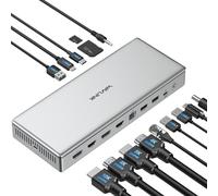 WAVLINK DL7400 USB C DisplayLink Premium Docking Station, 2xHDMI and 2xDisplayPort, Single 10K@60Hz, Dual 8K@60Hz, Quad 4K for M1/M2/M3 Mac & Windows,100W Charging, 2.5G LAN, USB 3.2-A/C