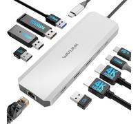 Laptop Docking Station, WAVLINK 10G USB C Hub with Dual HDMI, 100W PD in, 10Gbps USB-A/C 3.2, 5Gbps USB-A, USB2.0, Gigabit Ethernet for Dell/HP/Lenovo etc, Windows Systerm Computer Only