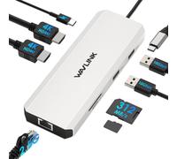 WAVLINK Laptop Docking Station, Docking Station Dual HDMI | Dual 4K@60Hz, 125W PD IN, 2.5G Ethernet, 2×USB-A 10Gbps, SD 4.0 312MB/s, Compatible with Windows ONLY