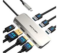 WAVLINK Laptop Docking Station,Triple 4K Docking Station with Dual HDMI, DP, 100W PD IN, 3 USB-A2.0 for Wireless Device, Compatible with HP/Lenovo etc, Windows Systerm Computer Only