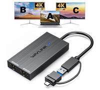 WAVLINK USB 3.0/C Displaylink Adapter Dual HDMI 4K 60Hz for Dual Monitors, USB-A/C to HDMI 4K Output for Apple Mac M1/M2/M3 or Windows 10/11