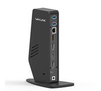 WAVLINK USB 3.0/USB C Dual 4K Display Laptop Docking Station with DisplayPort and HDMI for Windows and macOS (Dual 4K DisplayPort & HDMI, Gigabit Ethernet, Audio, 5 USB Ports)