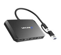 WAVLINK USB 3.0/USB C to DisplayPort and HDMI Adapter, Displaylink Dual 4K@60Hz Monitor Hub for Mac M1/M2 and Windows -Black