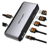 WAVLINK USB C Docking Station Dual HDMI, 4 Monitor Docking Station With Dual DP, Dual HDMI, 100W PD IN, 5G Ethernet port for Dell/HP/Lenovo etc, Windows Systerm Computer Only - Host USB3.2 Required