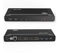 WAVLINK USB C Universal Docking Station 60 W Power Supply Supports Dual 4K Video Outputs (DisplayPort and HDMI, Gigabit Ethernet, Audio Out and Mic In, 4 USB 3.0 and 2 USB C Ports)