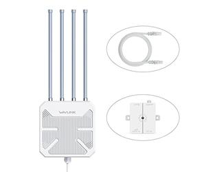 WAVLINK WiFi 6 Outdoor Mesh Router/Access Point/Repeater, AX1800 High Power Long Range Outdoor WiFi Extender Booster, 4x8dBi Antennas, IP67 Weatherproof, Compatible Starlink for Farm,Yard,RV,Campsite
