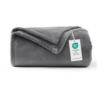 WAVVE Bed Throw Double Size - Fleece Blanket 150x200cm, Grey | Fluffy Soft Warm Versatile Blanket for Sofa/Couch/Bed, Gifts for Women and Men