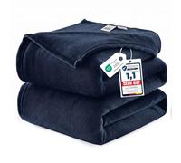 WAVVE Bed Throw King Size - Fleece Blanket 270x230cm, Navy Blue | Fluffy Soft Warm Versatile Blanket for Sofa/Couch/Bed, Gifts for Women and Men