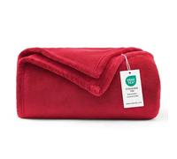 WAVVE Blanket Sofa Throw Red Double Size 150x200cm - Fluffy Soft Warm Versatile Fleece Blanket for Sofa/Couch/Bed Double/Twin Size