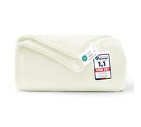 WAVVE Cream Throw, Fleece Blanket Sofa Throw 4ft x 5ft - Fluffy Soft Warm Versatile Blanket for Sofa/Couch/Bed Throw/Single Size, 130x150 cm