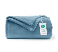 WAVVE Fleece Blanket Blue, Sofa Throw Grey Blue 4ft x 5ft - Fluffy Soft Warm Versatile Blanket for Sofa/Couch/Bed Throw/Single Size,130x150