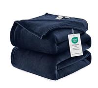 WAVVE Fleece Blanket King Size Navy Blue 270x230 cm - Fluffy Soft Warm Versatile Extra Large Throw Blanket for Bed/Sofa/Couch