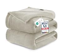 WAVVE Fleece Blanket King Size XXL Beige 7.5ft x 9ft - Fluffy Soft Warm Versatile Extra Large Throw Blanket for Bed/Sofa/Couch, 270x230 cm