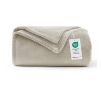 WAVVE Fleece Blanket Sofa Throw Beige 5ft x 6.5ft - Fluffy Soft Warm Versatile Blanket for Sofa/Couch/Bed Double/Twin Size, 150x200