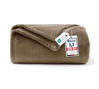WAVVE Fleece Blanket Sofa Throw - Blanket for Bed Soft Twin/Double Size, 300GSM Versatile Blanket Soft Fluffy, Brown, 150x200cm