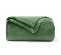 WAVVE Fleece Blanket Sofa Throw Green 4ft x 5ft - Fluffy Soft Warm Versatile Blanket for Sofa/Couch/Bed Throw/Single Size, 130x150 cm