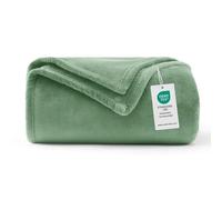 WAVVE Fleece Blanket Sofa Throw Green 5ft x 6.5ft - Fluffy Soft Warm Versatile Blanket for Sofa/Couch/Bed Double/Twin Size, 150x200 cm