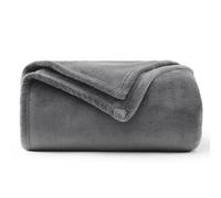 WAVVE Fleece Blanket Sofa Throw Grey 4ft x 5ft - Fluffy Soft Warm Versatile Blanket for Sofa/Couch/Bed Throw/Single Size Gray,130x150 cm