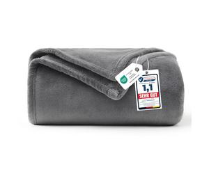 WAVVE Fleece Blanket Sofa Throw Grey 4ft x 5ft - Fluffy Soft Warm Versatile Blanket for Sofa/Couch/Bed Throw/Single Size Gray,130x150 cm