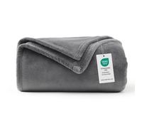 WAVVE Fleece Blanket Sofa Throw Grey 5ft x 6.5ft - Fluffy Soft Warm Versatile Blanket for Sofa/Couch/Bed Double/Twin Size Gray, 150x200 cm