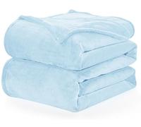 WAVVE Fleece Blanket Sofa Throw Light Blue 4ft x 5ft - Fluffy Soft Warm Versatile Blanket for Sofa/Couch/Bed Throw/Single Size, 130x150 cm