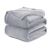 WAVVE Fleece Blanket Sofa Throw Light Grey 4ft x 5ft - Fluffy Soft Warm Versatile Blanket for Sofa/Couch/Bed Throw/Single Size,130x150 cm