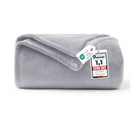 WAVVE Fleece Blanket Sofa Throw Light Grey 5ft x 6.5ft - Fluffy Soft Warm Versatile Blanket for Sofa/Couch/Bed Double/Twin Size, 150x200 cm