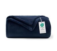 WAVVE Fleece Blanket Sofa Throw Navy Blue 5ft x 6.5ft - Fluffy Soft Warm Versatile Blanket for Sofa/Couch/Bed Double/Twin Size, 150x200 cm