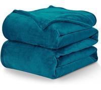 WAVVE Fleece Blanket Sofa Throw Teal 4ft x 5ft - Fluffy Soft Warm Versatile Blanket for Sofa/Couch/Bed Throw/Single Size, 130x150 cm