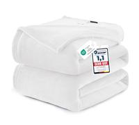 WAVVE Fleece Blanket White Queen Size XL White 7ft x 8ft - Fluffy Soft Warm Versatile Large Throw Blanket for Bed/Sofa/Couch, 220x240 cm