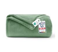 WAVVE Green Throw Fleece Blanket Sofa Throw 4ft x 5ft - Fluffy Soft Warm Versatile Blanket for Sofa/Couch/Bed Throw/Single Size, 130x150 cm