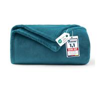 WAVVE Teal Throw Fleece Blanket Sofa Throw 4ft x 5ft - Fluffy Soft Warm Versatile Blanket for Sofa/Couch/Bed Throw/Single Size, 130x150 cm