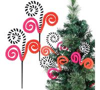 Wavwavw 2 Pcs 12 Inch Halloween Swirl Picks Halloween Floral Picks Artificial Halloween Picks and Sprays Candy Cane on Sticks for Floral Arrangement DIY Halloween Centerpieces Decor