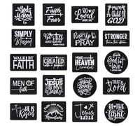 Wavwavw 20 Pcs Black White Christian Iron on Patches Love Like Jesus Embroidered Patch Trucker Hat Sew on Applique Bible Verse Religious Iron on Heat DIY Accessory for Clothes Uniform Backpack Jacket