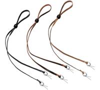 Wavwavw 3/6 Pieces Leather Hat Chin Straps for Men and Women Removable Cap Chin Cord Stampede Strings for Cowboy and Sun Hat, Black, Brown, Coffee, 17.72 Inch