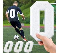 Wavwavw 9 Inch White Chenille Number Patches 3 Pcs Large Size Self Adhesive Stick on Numbers Embroidered Patches Stickers for Jersey Clothing Jackets Bags Costume DIY Decorations(Number 0)