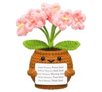 Wavwavw Not Forget Me Christmas Christian Gift for Women Positive Handmade Crochet Doll with Bible Verse Prayer Card Inspirational Scripture Religious Crochet for Sunday Group Church